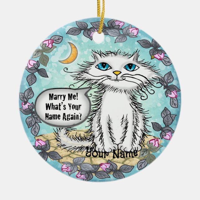 Gift mig Scraggles katt  Julgransprydnad Keramik (Framsidan)