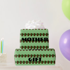 GIFT_MOR_BREV_TRÄD_GRÖNT_SAGE_BROWN_BLACK WR PRESENTPAPPER