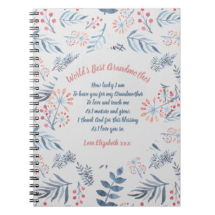 GIFT - Mormor Poems from Grandchildren - ANPASSNIN Anteckningsbok