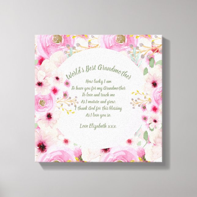 GIFT - Mormor Poems from Grandchildren - ANPASSNIN Canvastryck (Framsida)