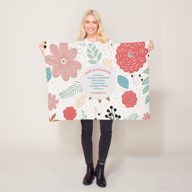 GIFT - Mormor Poems from Grandchildren - ANPASSNIN Fleecefilt (På plats)