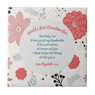 GIFT - Mormor Poems from Grandchildren - ANPASSNIN Kakelplatta