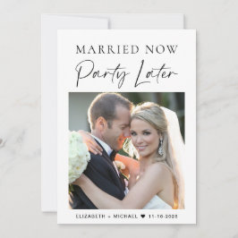 Gift nu med Party, senare med Photo Bröllop-meddel Inbjudningar