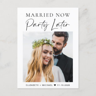 Gift nu Party senare Foto Bröllop Meddelande Vykort