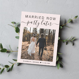 Gift nu Party senare Foto Rosa Bröllop Meddelande Vykort