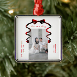 Gift Nygifta Foto Jul Nyförlovade Julgransprydnad Metall