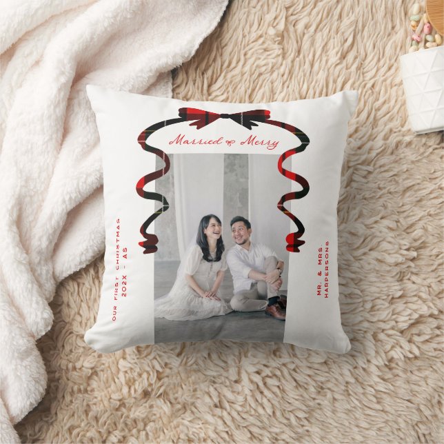 Gift Nygifta Foto Julkort Kudde (Filt)