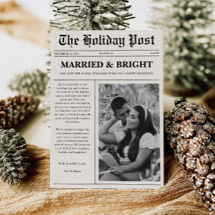 Gift Nygifta Jul Tidning Julkort