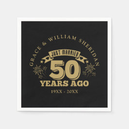 Gift Nyss 50-årsjubileum Svart Och Guld Pappersservett