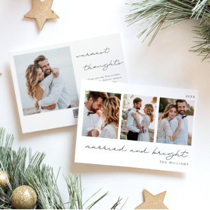 Gift och Bright Newlyed Photo Julkort