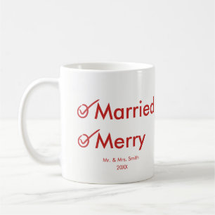 Gift och glad första gift jul kaffemugg