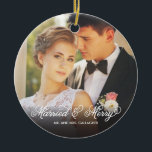 Gift och glad första julfotoprydnad julgransprydnad keramik<br><div class="desc"></div>