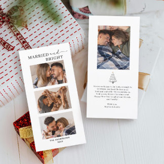 Gift och lätt foto par första jul julkort