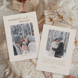 Gift och lätt fotopatpar första julkort inbjudningar