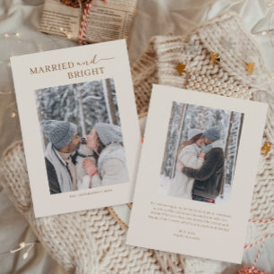 Gift och lätt fotopatpar första julkort inbjudningar