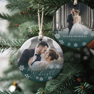 Gift och ljus Bröllop Fotojul Julgransprydnad Keramik
