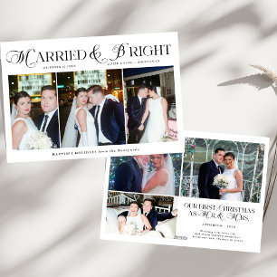 Gift och ljus fotonygift i Par jul Julkort