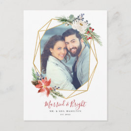 Gift och ljus geometrisk Blommigt Fotojul Vykort