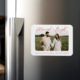 Gift och Ljus Röda Skript Foto Magnet
