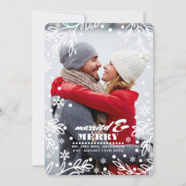 Gift och Merry. Anpassningsbar Helgdag - platta fo Julkort