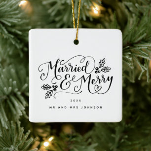 Gift och Merry Handletts-jul Julgransprydnad Keramik