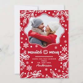Gift och Merry. Julfotokort Julkort