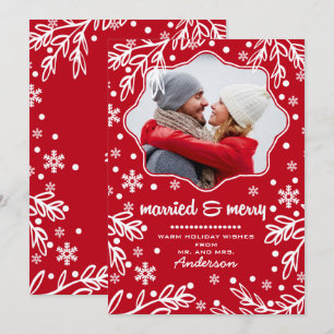Gift och Merry. Julfotokort Julkort