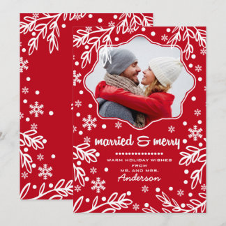 Gift och Merry. Julfotokort Julkort