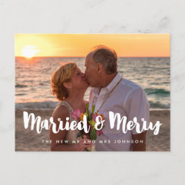 Gift och Merry modern Newlyweds-jul Vykort