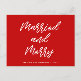 Gift och merry modern typografi jul vykort