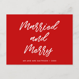 Gift och merry modern typografi jul vykort