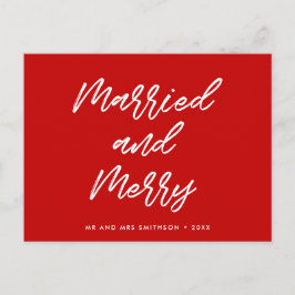 Gift och merry modern typografi jul vykort