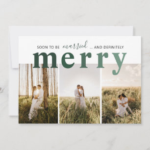 Gift och Merry Newlyed Photo Julkort