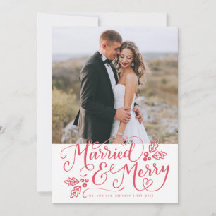 Gift och merry Photo Tack Red Julkort