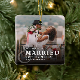 Gift och så mycket ärftligt foto Bröllop Newlyweds Julgransprydnad Keramik