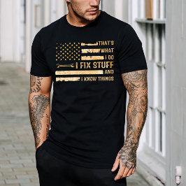 Gift Pappa, Vintage Mechanic Shirt, jag fixar Sake T Shirt