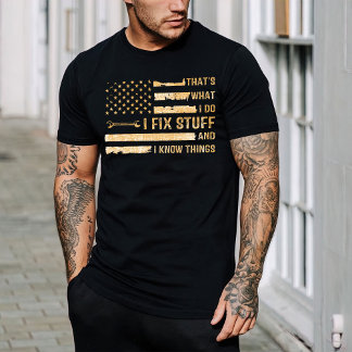 Gift Pappa, Vintage Mechanic Shirt, jag fixar Sake T Shirt