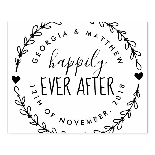 Gift par lyckligtvis efter Returadress Stämpel (Tryck)