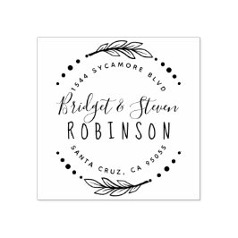 Gift par | Returadressen Hand plockade Script Stämpel