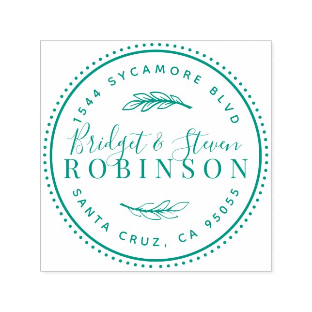 Gift par | Rustik Returadress för skript Självfärgande Stämpel (Design)