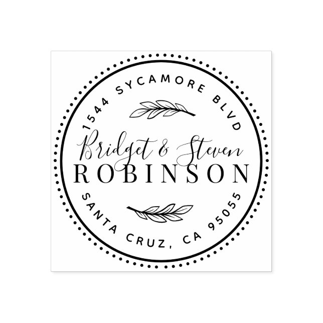 Gift par | Rustik Returadress för skript Stämpel (Tryck)