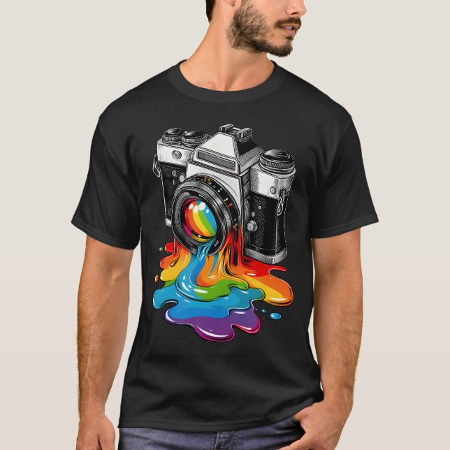 Gift Photographer Rainbow Photo Birthday Christmas T Shirt (Framsida)