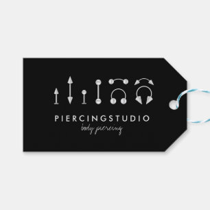 Gift Piercing Tattoo Studio Svart Presentetikett