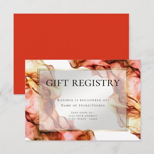 Gift-registret | Abstrakt Vattenfärgshöst Färg Inbjudningar (Fram/baksida)