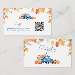 Gift-registret QR-kod Blue Lastbil Little Pumpkin Tilläggskort