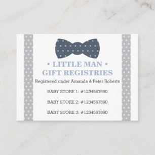 Gift Registry Card, Little Man, Bow Tie Tilläggskort