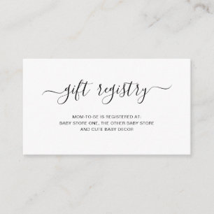 Gift Registry Gender Neutral Simple Baby Shower Tilläggskort