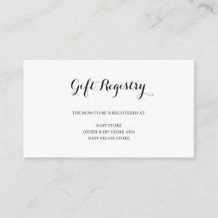 Gift Registry Gender Neutral Simple Baby Shower Tilläggskort