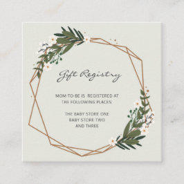 Gift Registry Genutral Geometric Baby Shower Tilläggskort
