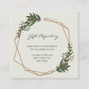 Gift Registry Genutral Geometric Baby Shower Tilläggskort